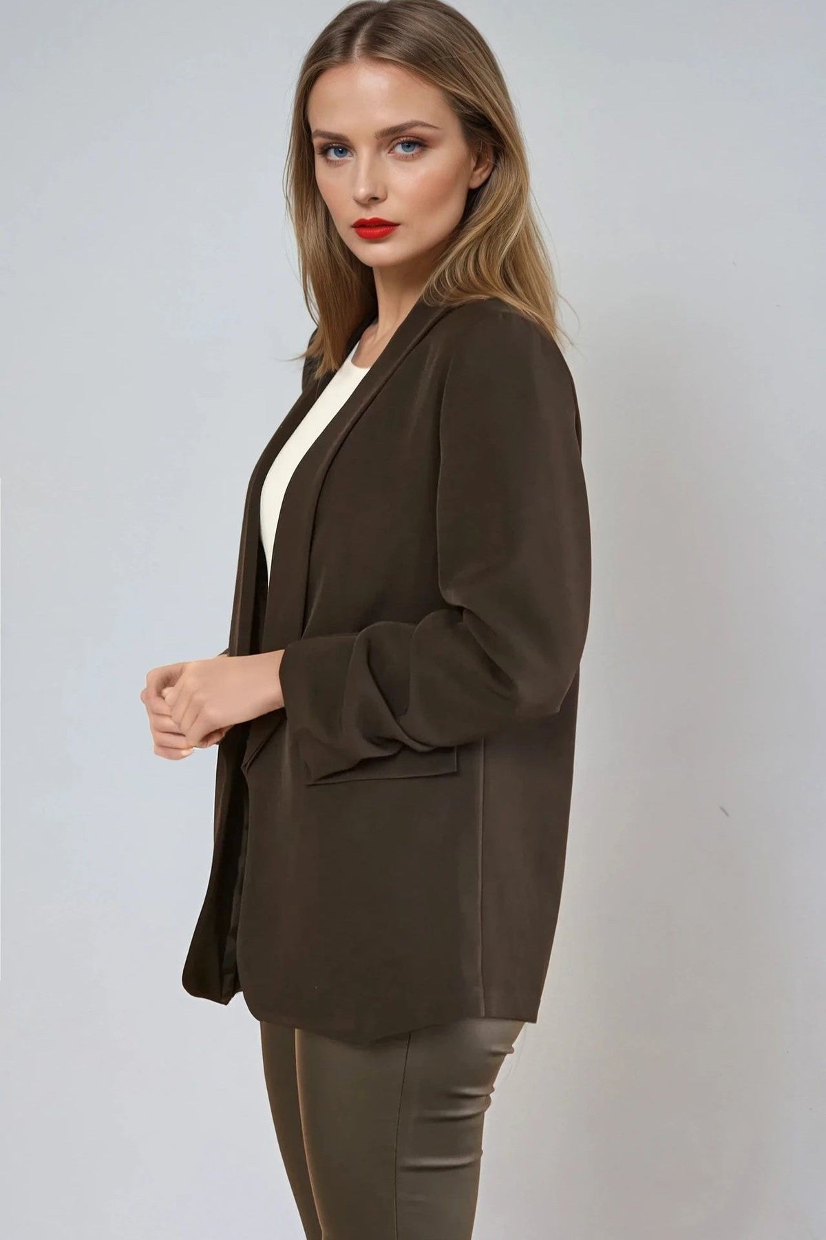 Black Blazer with Ruched Sleeves – product image 4 of 4