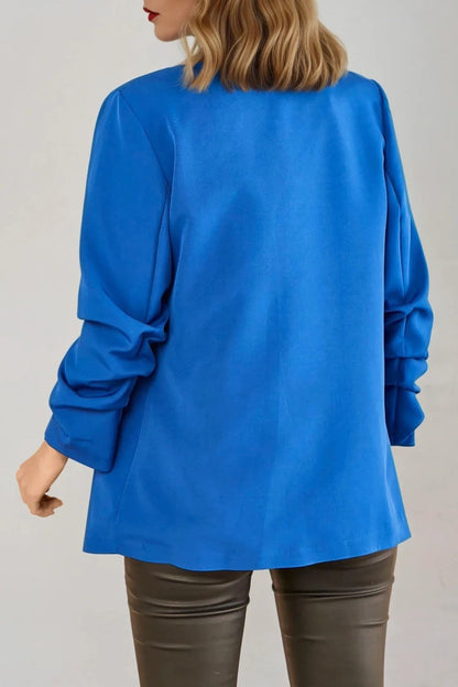 Royal Blue Blazer with Ruched Sleeves – product image 3 of 3