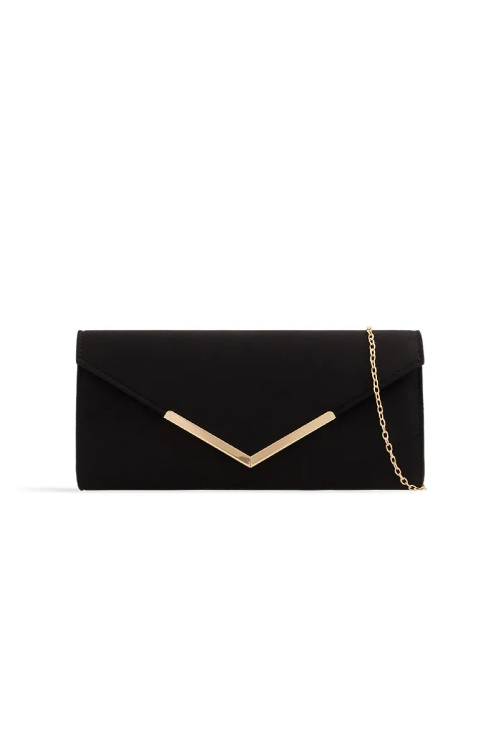 Black Suede Envelope Clutch Bag – product image 1 of 1