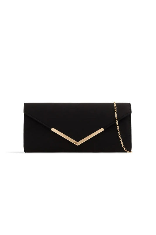 Black Suede Envelope Clutch Bag – product image 1 of 1