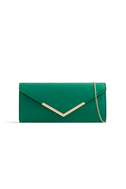 Green Suede Envelope Clutch Bag – product image 1 of 1