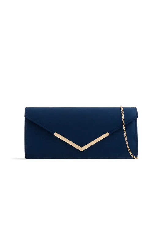 Navy Suede Envelope Clutch Bag – product image 1 of 1