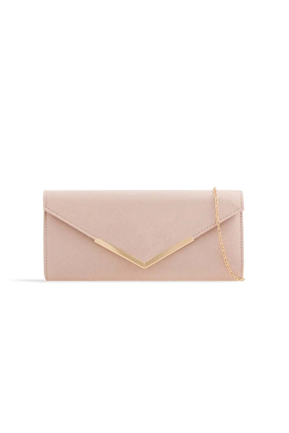 Nude Suede Envelope Clutch Bag – product image 1 of 1