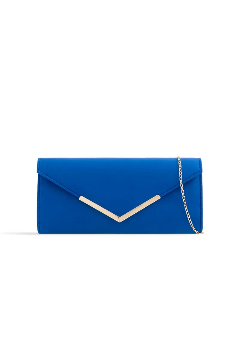 Royal Blue Suede Envelope Clutch Bag – product image 1 of 3