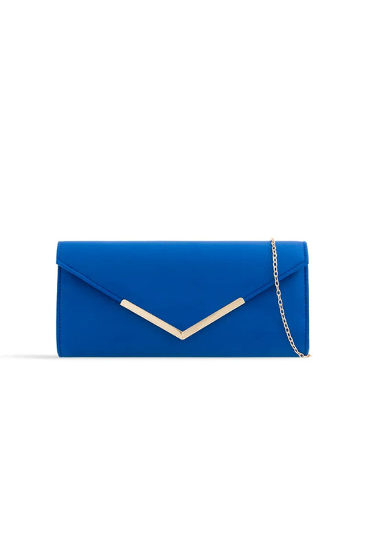 Royal Blue Suede Envelope Clutch Bag – product image 1 of 3
