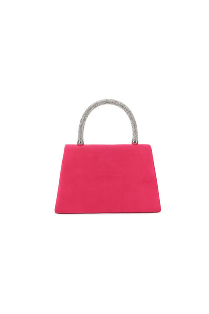 Fuchsia Suedette Flower Embellished Evening Bag – product image 3 of 3