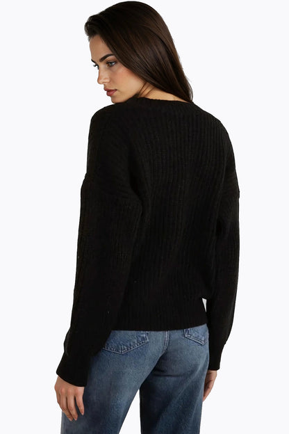 Black V-Neck Knit Cardigan – product image 3 of 3