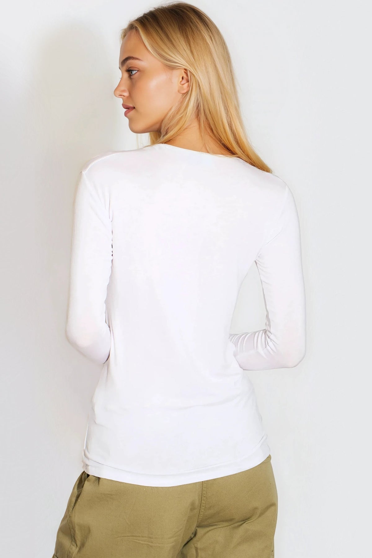White V Neck Long Sleeve Top – product image 4 of 4