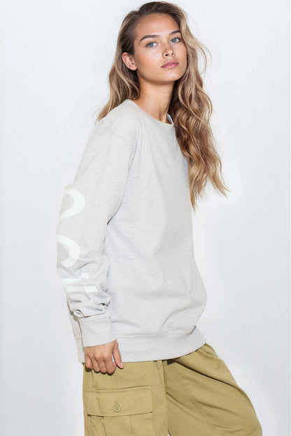 Silver Grey Aftershock Logo Crewneck Oversized Sweatshirt – product image 2 of 3