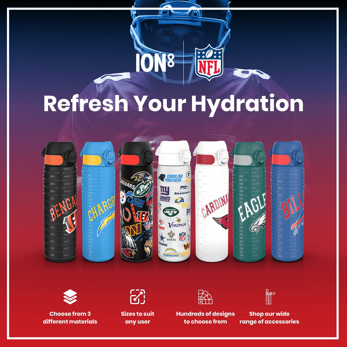 Leak Proof NFL Water Bottle, Stainless Steel, New York Giants, 600ml (20oz) – product image 7 of 7