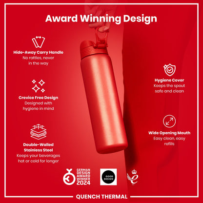 ION8 Insulated Steel Bottle – Red (1L) – product image 6
