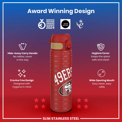 Leak Proof NFL Water Bottle, Stainless Steel, San Francisco 49ers, 600ml (20oz) – product image 6 of 7