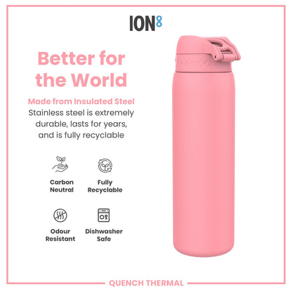 ION8 Insulated Steel Bottle – Rose Bloom (1L) – product image 5
