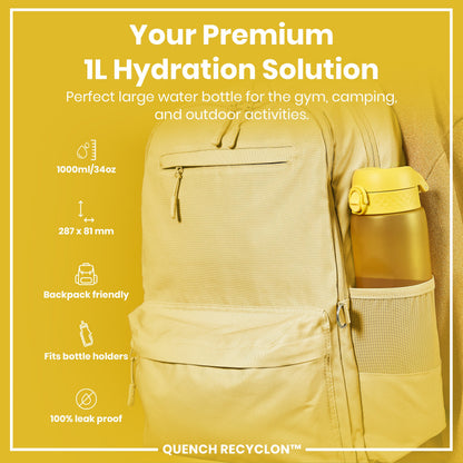 ION8 Recyclon Leak-Proof Bottle – Yellow (1L) – product image 2