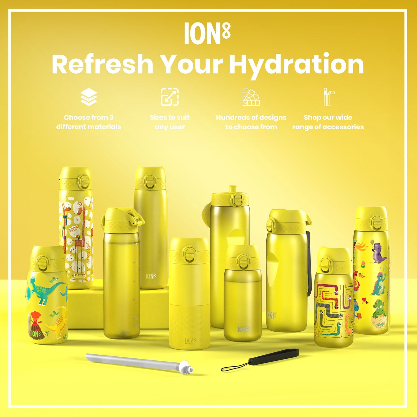 ION8 Recyclon Leak-Proof Bottle – Yellow (1L) – product image 7