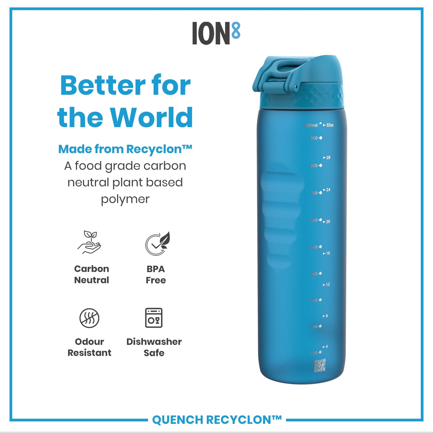 ION8 Recyclon Leak-Proof Bottle – Blue (1L) – product image 5