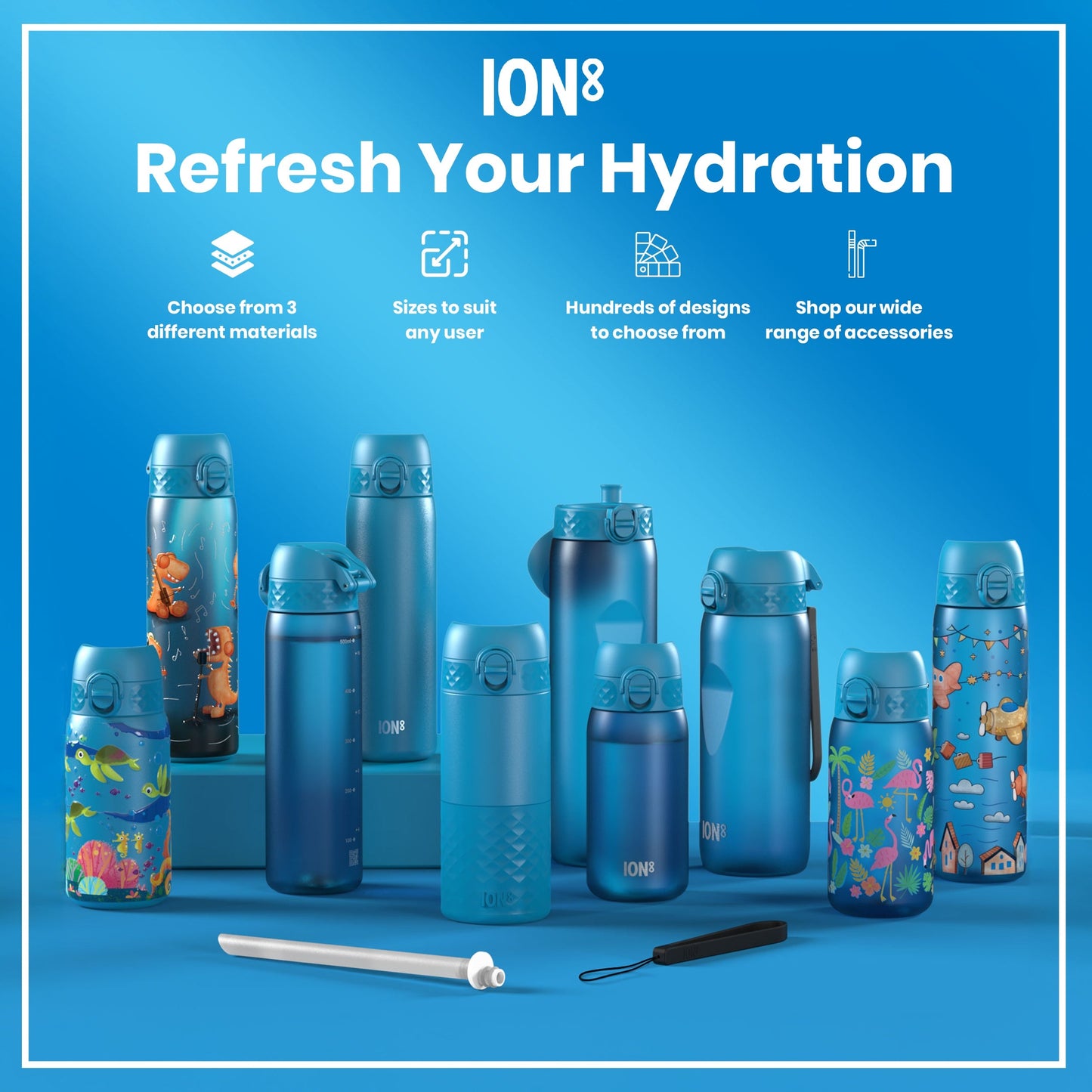 ION8 Recyclon Leak-Proof Bottle – Blue (1L) – product image 7
