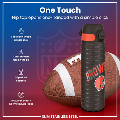 Leak Proof NFL Water Bottle, Stainless Steel, Cleveland Browns, 600ml (20oz) – product image 3 of 7