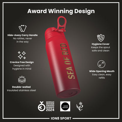 Lions X ION8 Insulated Steel Water Bottle, British & Irish Lions, Sea of Red, 750ml (24oz) – product image 6 of 7