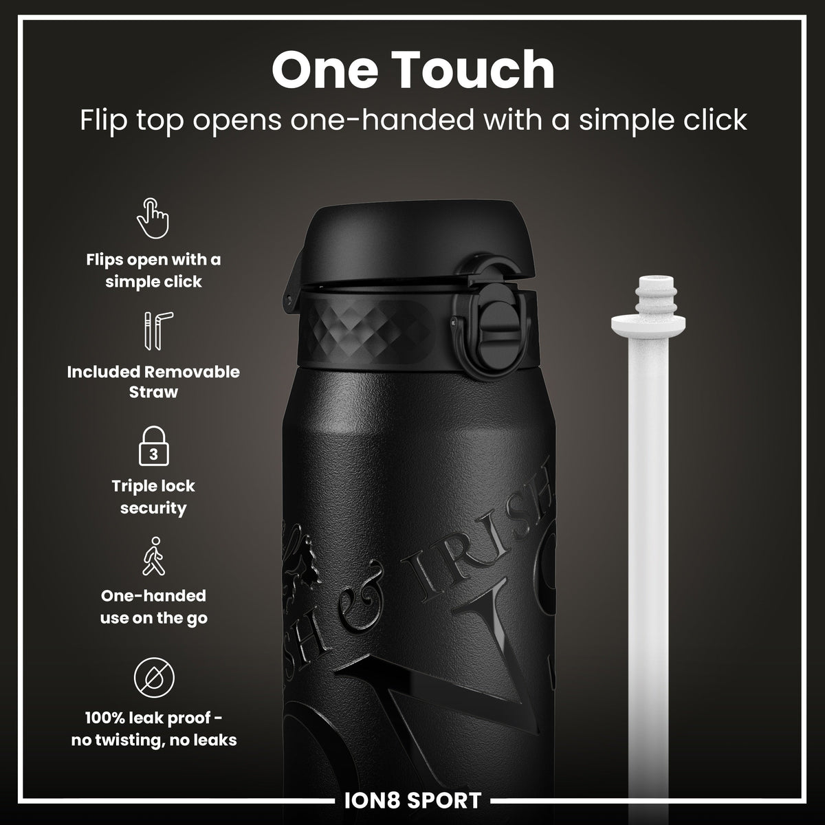 Lions X ION8 Insulated Steel Water Bottle, British & Irish Lions, Lions, 750ml (24oz) – product image 3 of 7