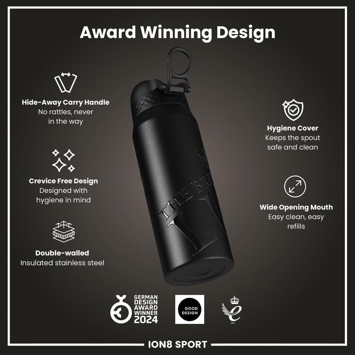 Lions X ION8 Insulated Steel Water Bottle, British & Irish Lions, Lions, 750ml (24oz) – product image 6 of 7