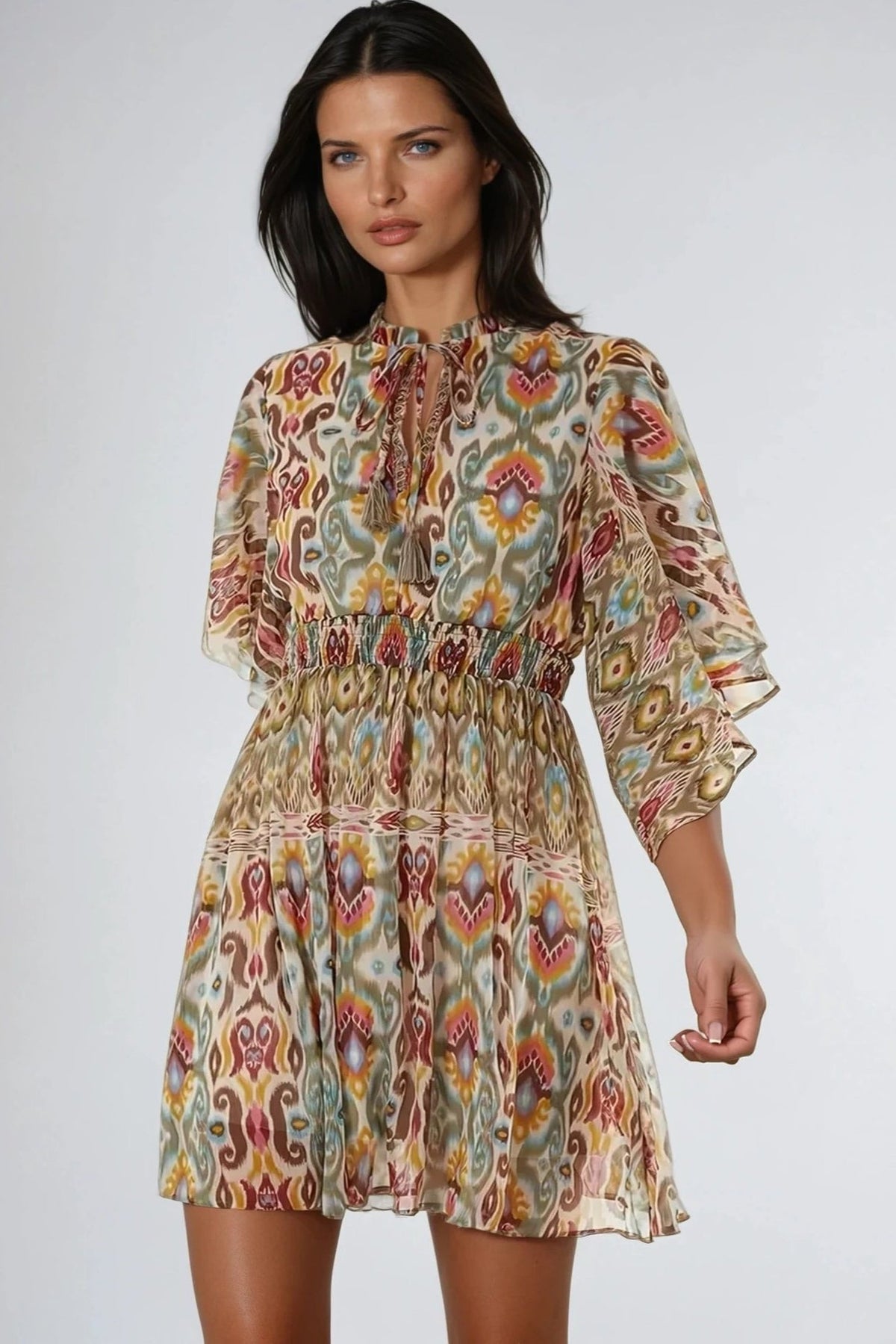 Khaki Tiered Mini Dress – product image 1 of 3