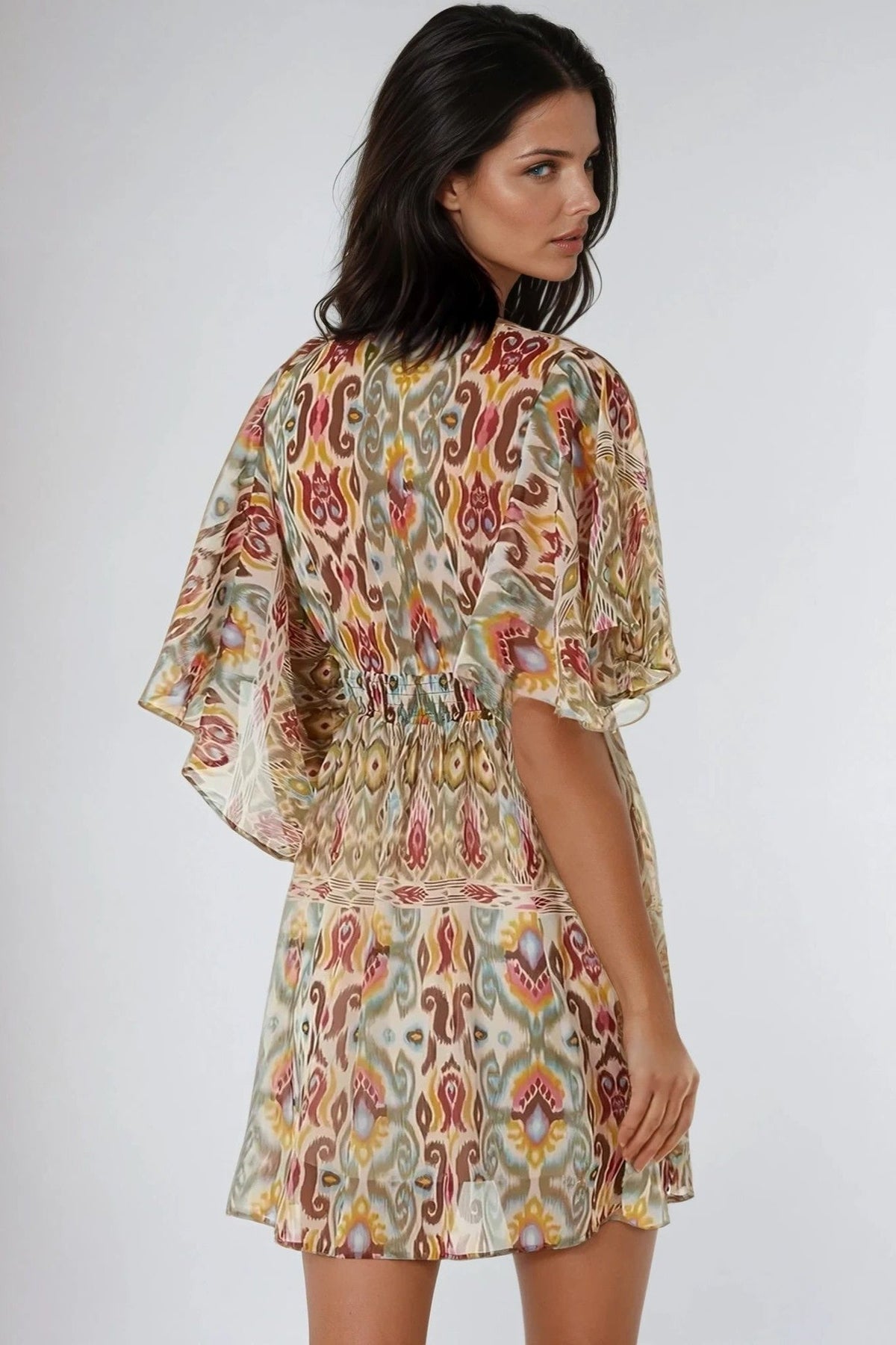 Khaki Tiered Mini Dress – product image 3 of 3