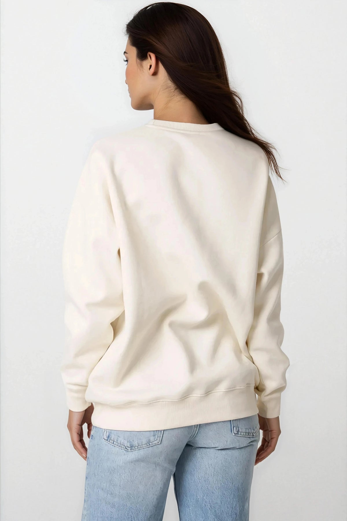 Light Beige French Bulldog Embroidered Sweatshirt – product image 3 of 3
