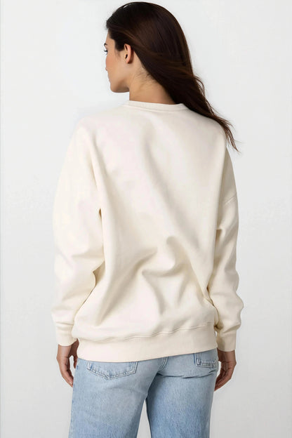 Light Beige French Bulldog Embroidered Sweatshirt – product image 3 of 3