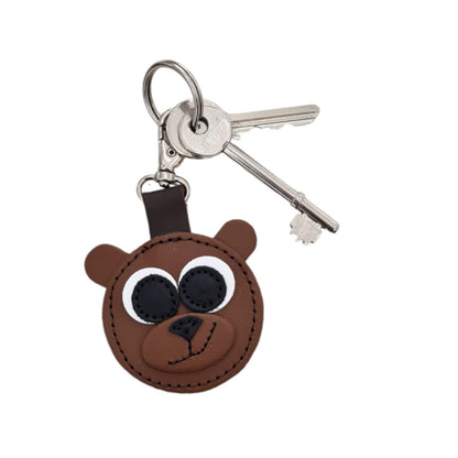 Brown Bear Handmade Leather Bag Charm – product image 4 of 5
