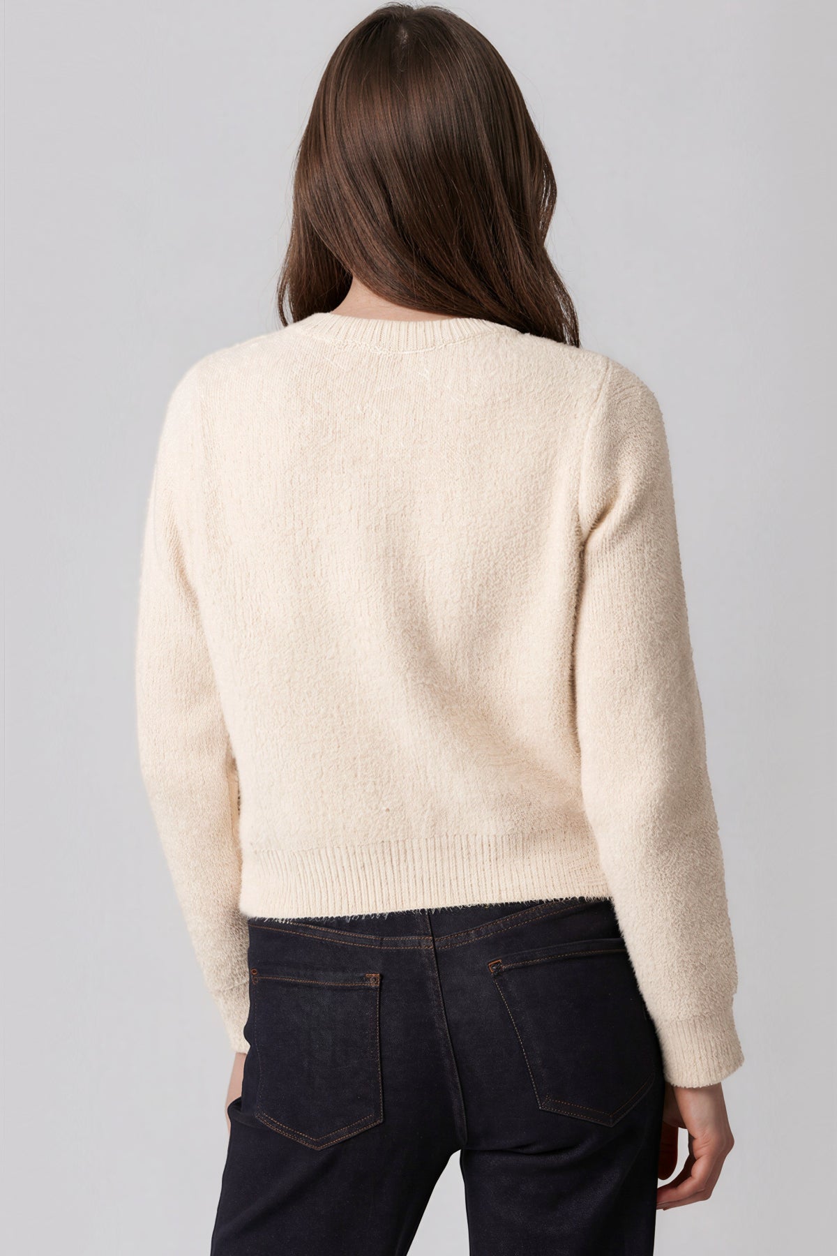 Beige Cropped Soft Knit Cardigan – product image 4 of 4
