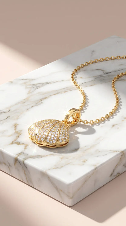 Sea Shell & Pearl Gold Plated Pendant Necklace – product image 5 of 7
