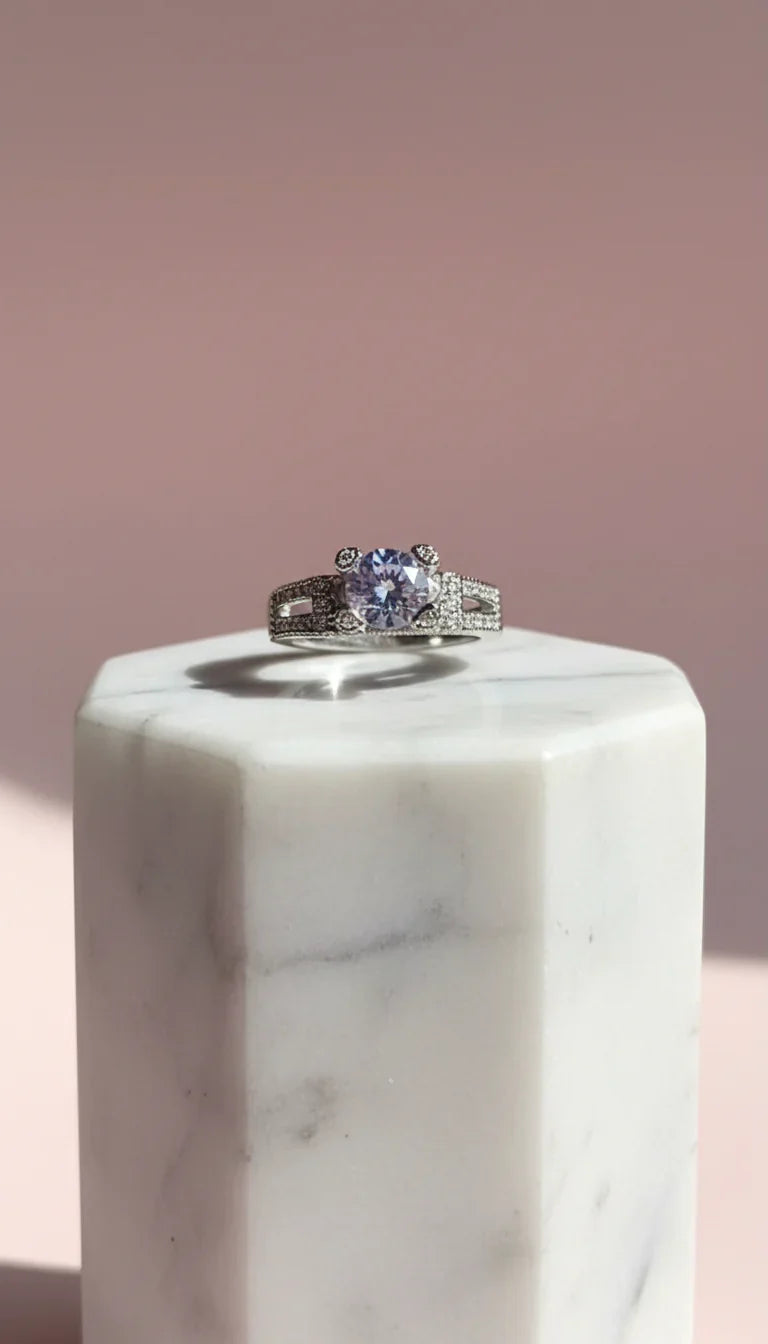 Round Cut Crystal Ring Gold Box set of 12 – product image 1 of 2
