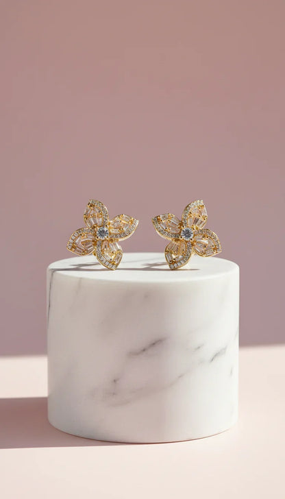 Flower Crystal Stud Earrings – product image 4 of 4