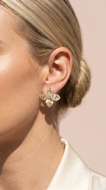 Flower Crystal Stud Earrings – product image 2 of 4