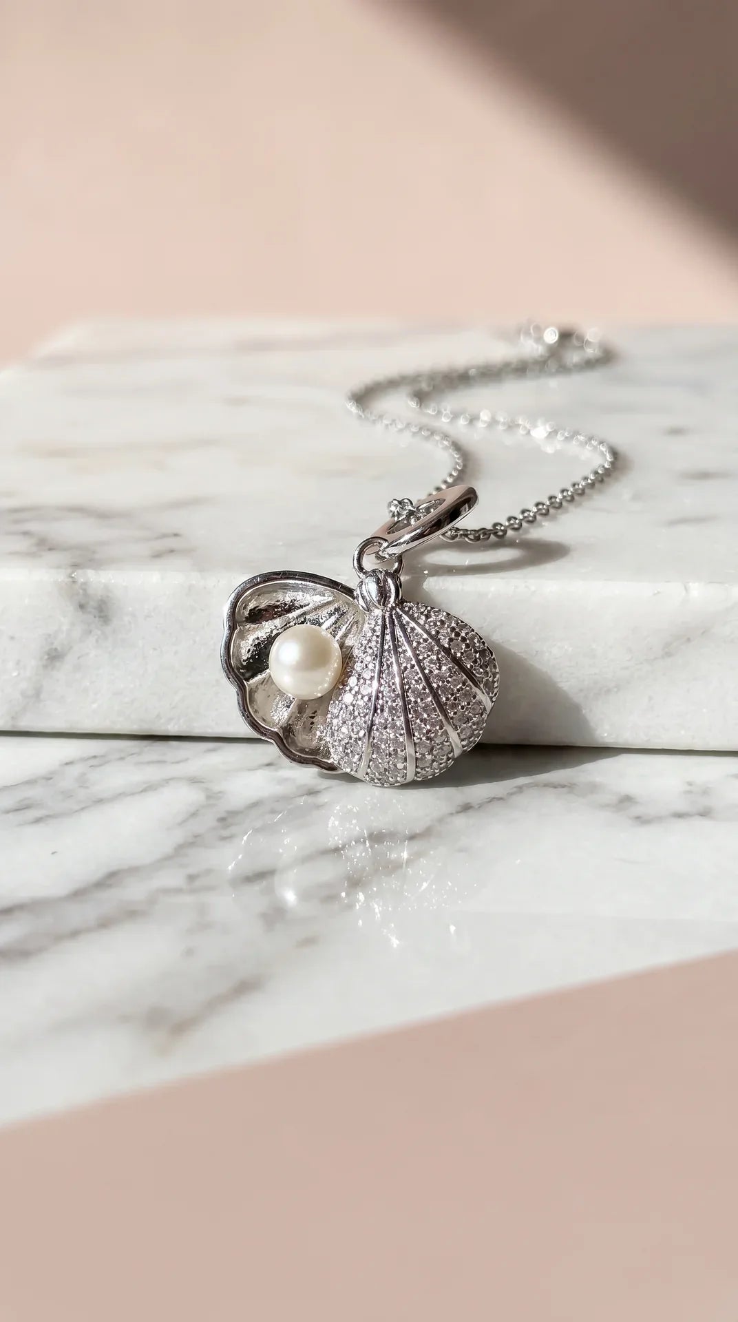 Sea Shell & Pearl Gold Plated Pendant Necklace – product image 2 of 7