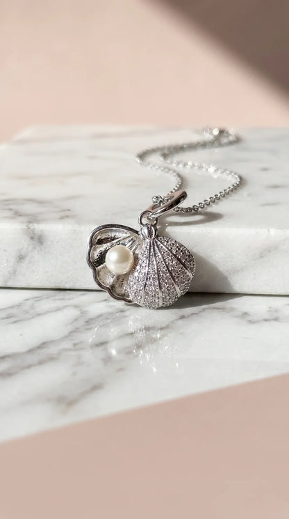 Sea Shell & Pearl Gold Plated Pendant Necklace – product image 2 of 7