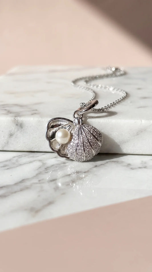 Sea Shell & Pearl Gold Plated Pendant Necklace – product image 2 of 7