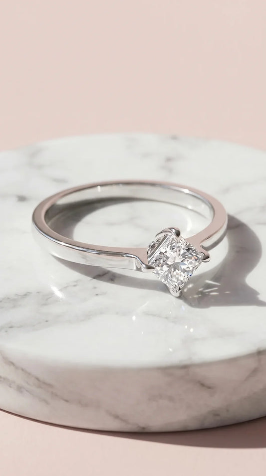 Box set of 36 Crystal Square Cut Silver Stacking Rings – product image 1 of 3