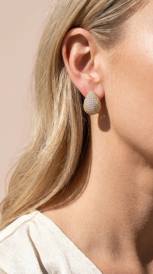 Tear Drop Crystal Pavé Stud Earrings – product image 1 of 3