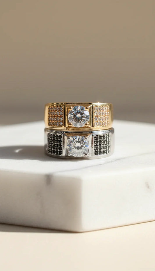 Men's Solitaire Crystal Box Set of 12 Rings – product image 1 of 1
