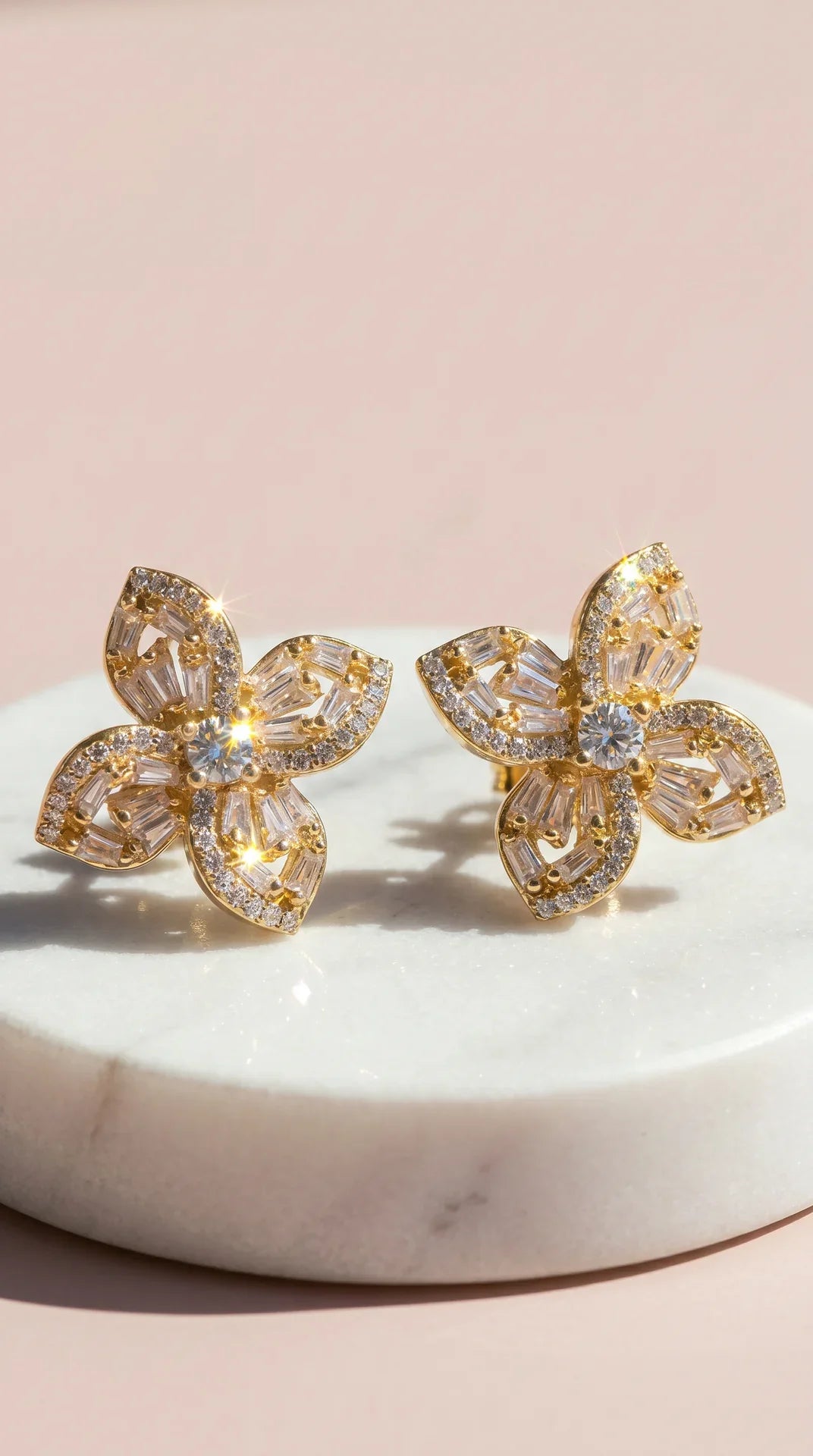 Flower Crystal Stud Earrings – product image 1 of 4