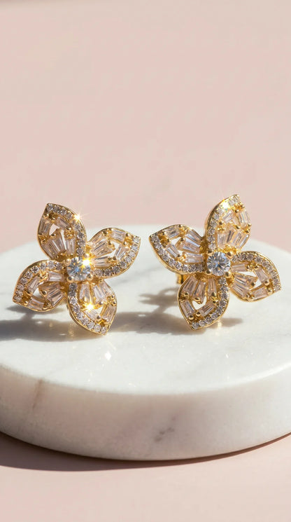 Flower Crystal Stud Earrings – product image 1 of 4