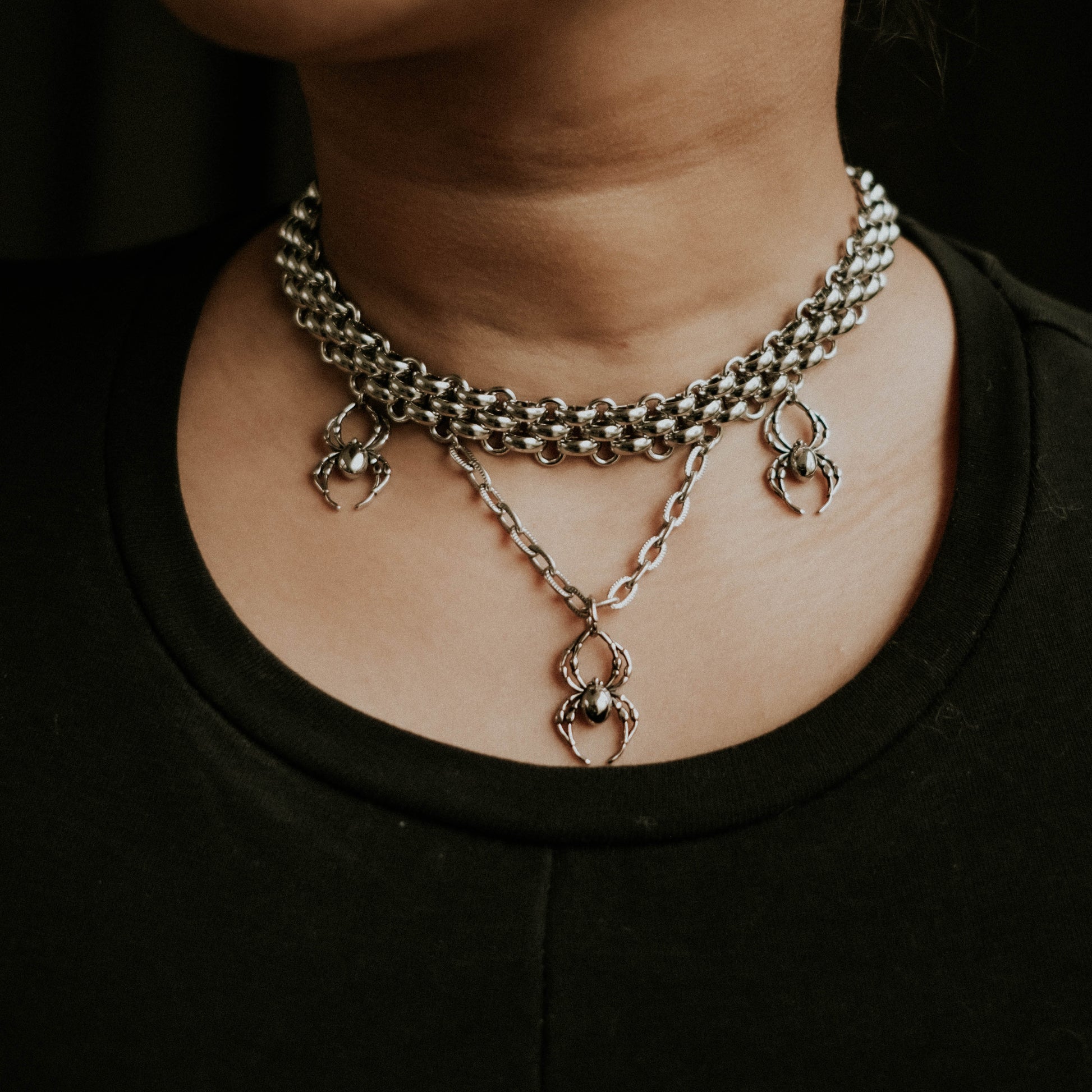 Orb Weaver Spider Stainless Steel Choker – product image 2