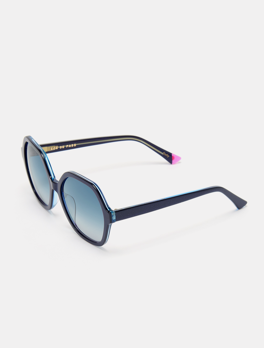 Dolly Hexagonal Sunglasses – Navy Shimmer – product image 3