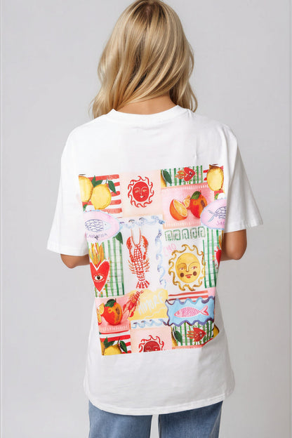 White Postcard Short Sleeve T-Shirt – product image 3 of 3