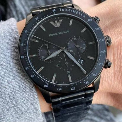 Emporio Armani AR11242 Mario Men's All Black Watch – product image 8 of 9