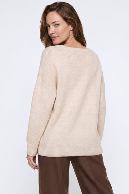 Beige Crew Neck Long Sleeve Jumper – product image 3 of 4