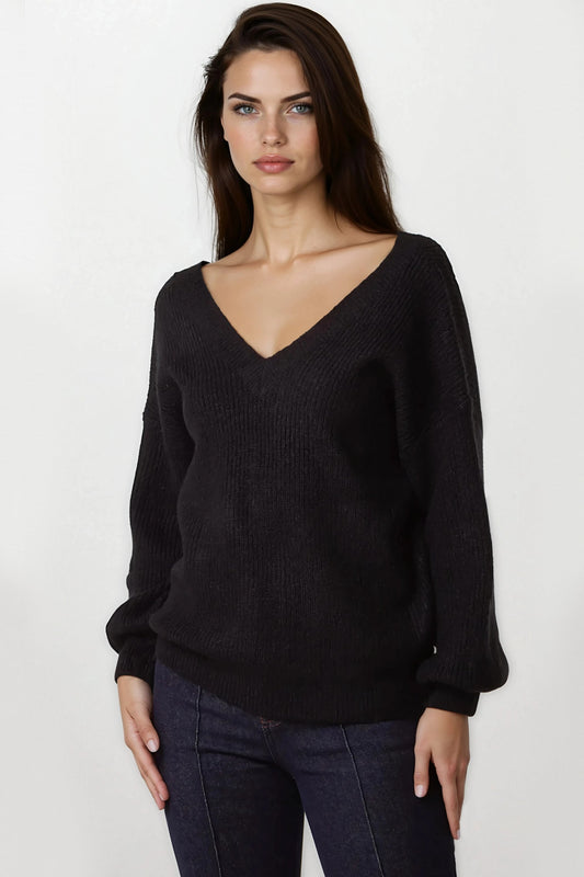 Black V-Neck Jumper – product image 1 of 3