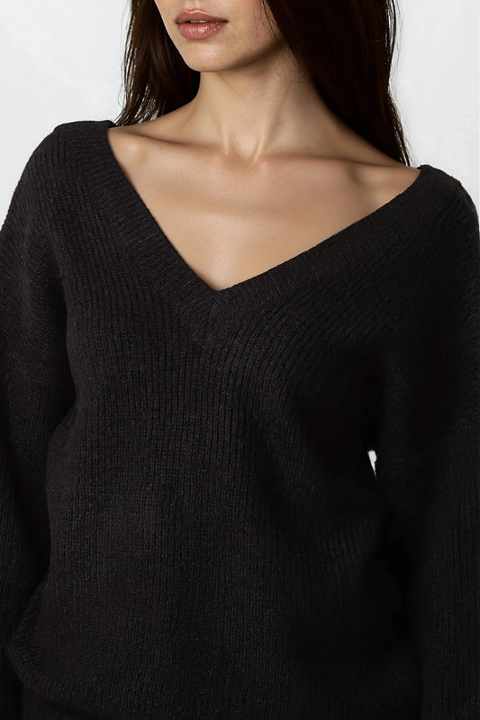 Black V-Neck Jumper – product image 2 of 3